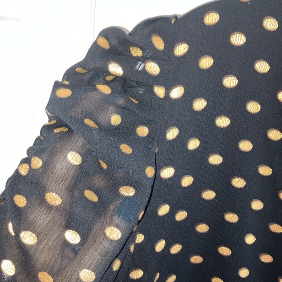 Black and gold polka dot t-shirt by & Other Stories, size 10. - Picture 5 of 5